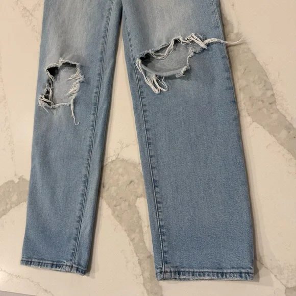 Madewell The Perfect Vintage Straight Denim Jeans Women’s 25 Danny Wash Knee Rip - Picture 7 of 13